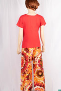 Ladies casual fit Long printed Palazzo Trousers.