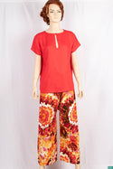 Ladies casual fit Long printed Palazzo Trousers.