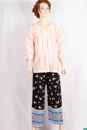 Ladies casual fit Long printed Palazzo Trousers.