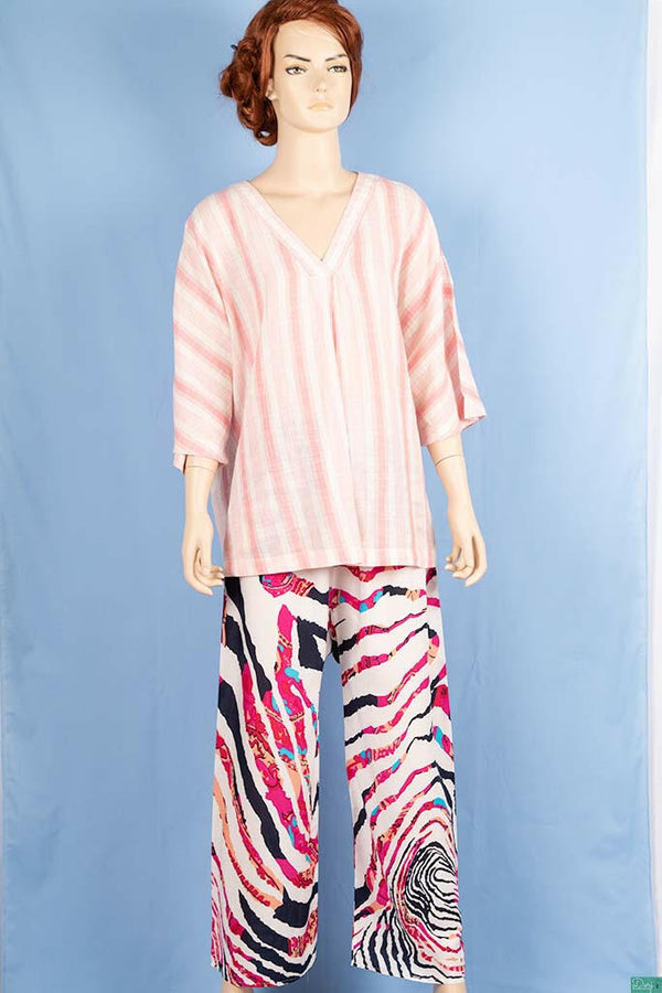 Ladies casual fit Long printed Palazzo Trousers.