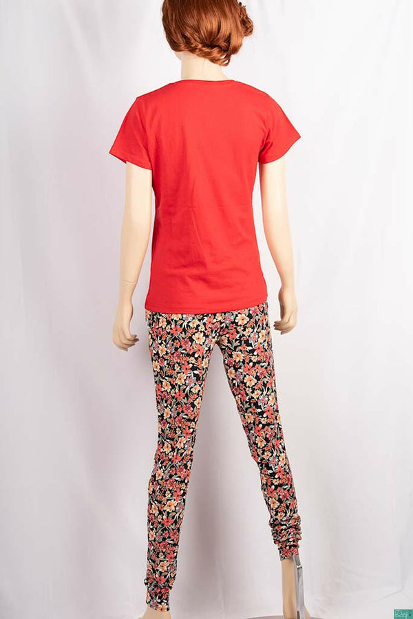 Ladies casual fit high waist printed Jeggings with Elasticated waistband.
