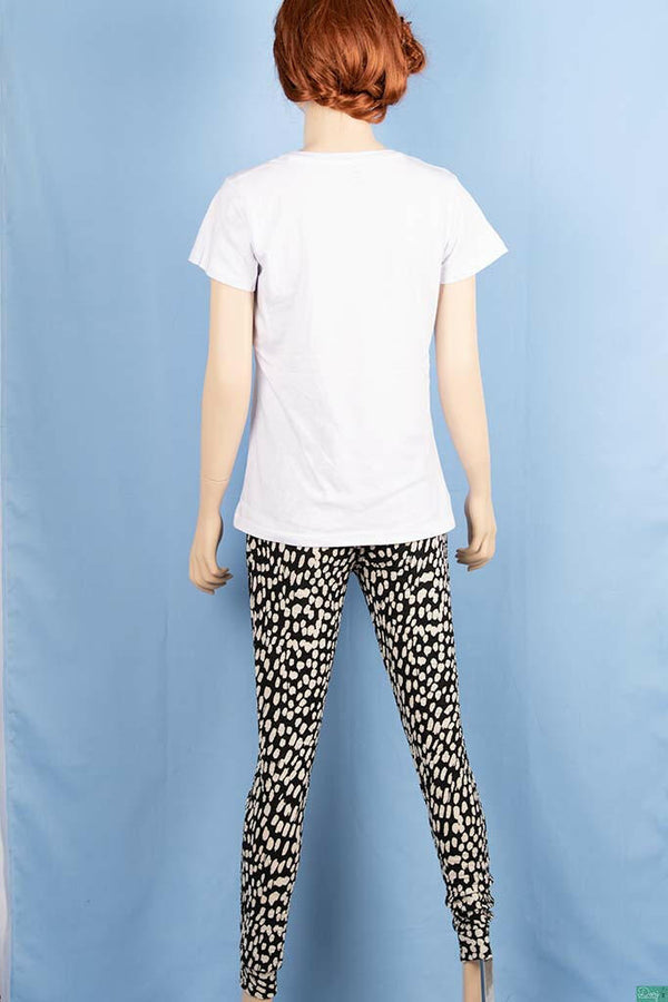 Ladies casual fit high waist printed Jeggings with Elasticated waistband.