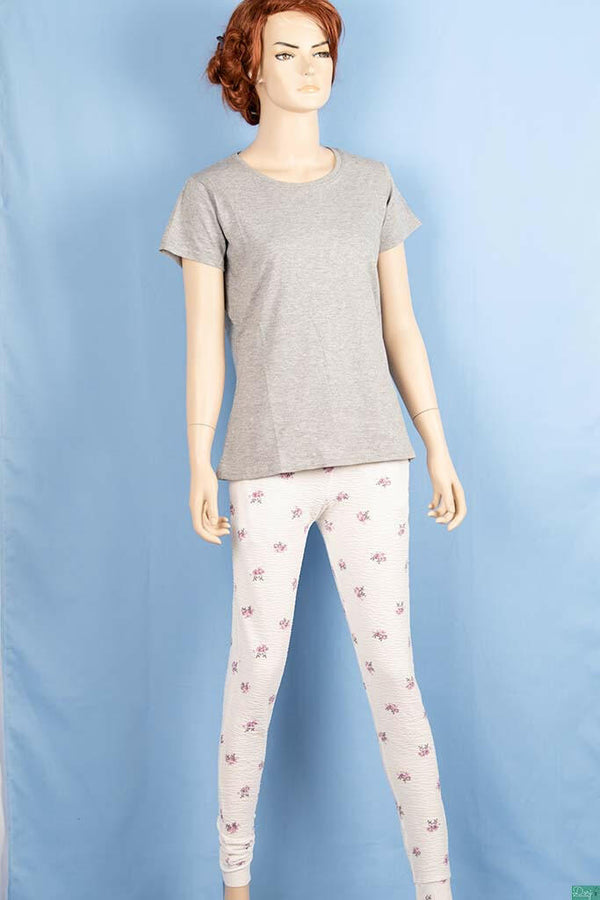 Ladies casual fit high waist printed Jeggings with Elasticated waistband.