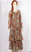 Ladies double part long dress with a nice flare. A nice smoky Stretchable chest sleeveless inner part including a beautiful full sleeve top part dress.