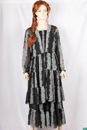 Ladies double part long dress with a nice flare. A nice smoky Stretchable chest sleeveless inner part including a beautiful full sleeve top part dress.