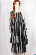 Ladies double part long dress with a nice flare. A nice smoky Stretchable chest sleeveless inner part including a beautiful full sleeve top part dress.