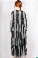Ladies double part long dress with a nice flare. A nice smoky Stretchable chest sleeveless inner part including a beautiful full sleeve top part dress.