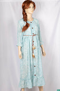 Ladies ruffles sleeve (full) double layered round neck long frock dress with a nice flare (an optional light fashionable belt).