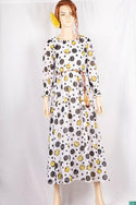 Ladies Smokey ruffles full sleeve double layered long dress in various colours print with a huge, beautiful flares and also can tie up with a fashionable belt of feather.