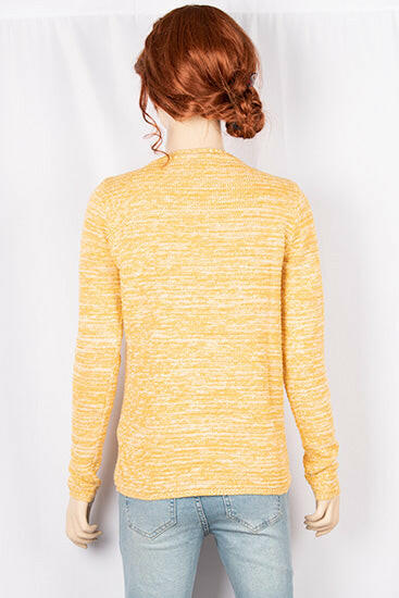 Ladies full sleeve casual fit round neck knitwear.