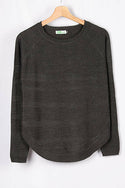 Ladies full sleeve casual fit round neck knitwear.