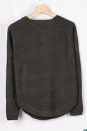 Ladies full sleeve casual fit round neck knitwear.