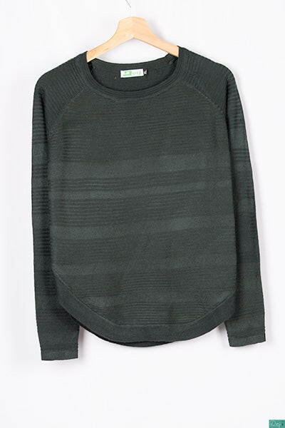 Ladies full sleeve casual fit round neck knitwear.