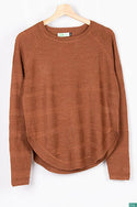 Ladies full sleeve casual fit round neck knitwear.