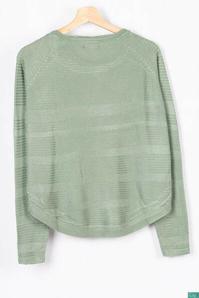 Ladies full sleeve casual fit round neck knitwear.
