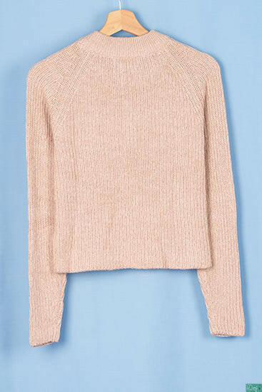 Ladies full sleeve casual fit round neck 1/4 zip Sweater.
