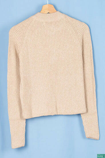 Ladies full sleeve casual fit round neck 1/4 zip Sweater.