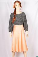 Ladies casual fit mid length Stylish skirts with side chain.