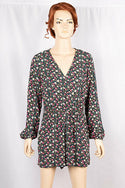 Ladies casual fit V neck full sleeve stylish romper with pockets in various printed colours