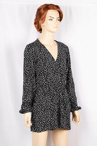 Ladies casual fit V neck full sleeve stylish romper with pockets in various printed colours