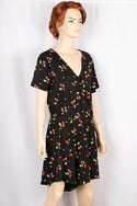 Ladies casual fit cris-cross V neck short sleeve stylish romper.