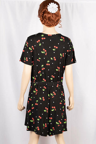 Ladies casual fit cris-cross V neck short sleeve stylish romper.