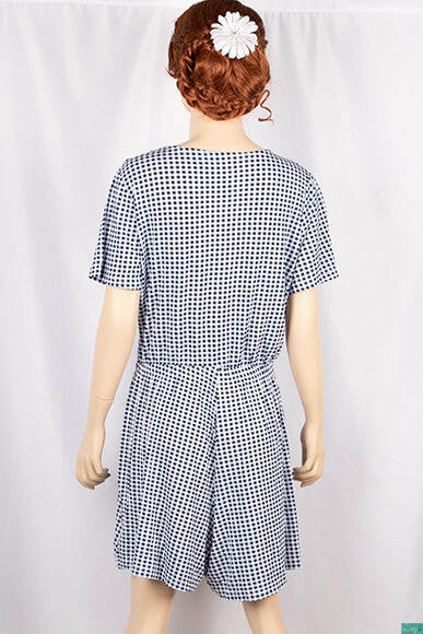 Ladies casual fit cris-cross V neck short sleeve stylish romper.