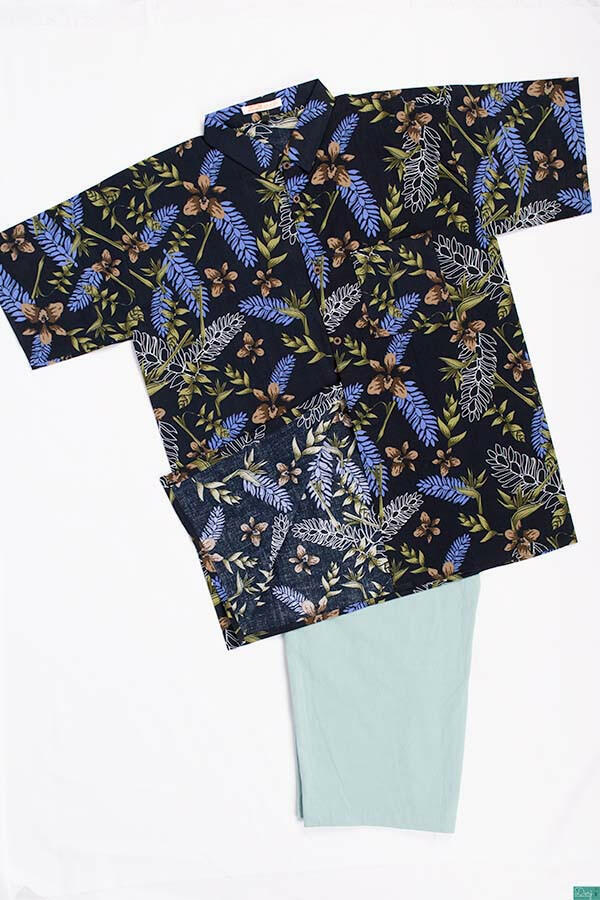 Men’s half sleeve slim fit violet floral print summer Shirts.