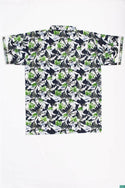 Men’s half sleeve slim fit greenish white jungle prints summer Shirts.