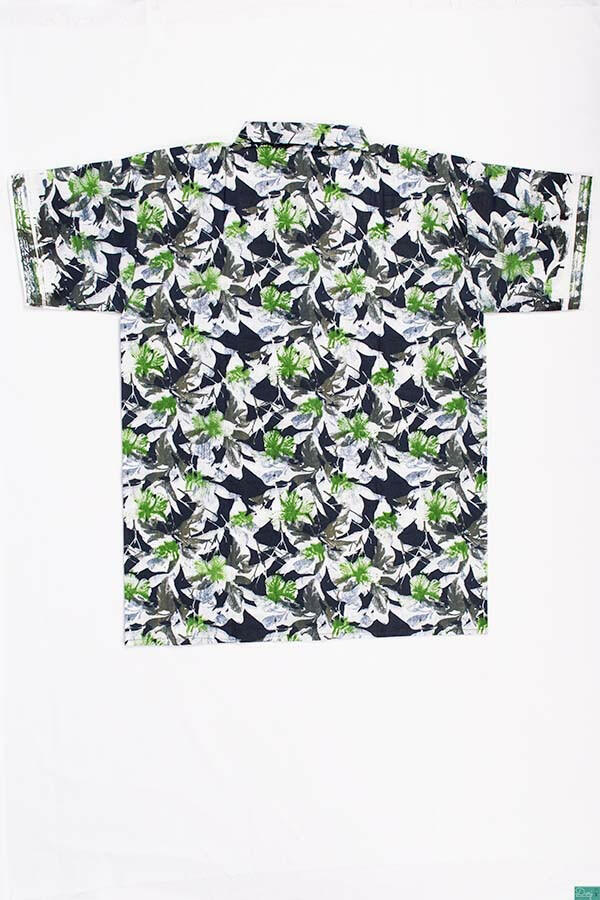 Men’s half sleeve slim fit greenish white jungle prints summer Shirts.