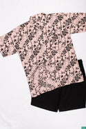 Men’s half sleeve slim fit black floral summer prints shirts.