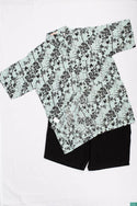 Men’s half sleeve slim fit black floral summer prints shirts.