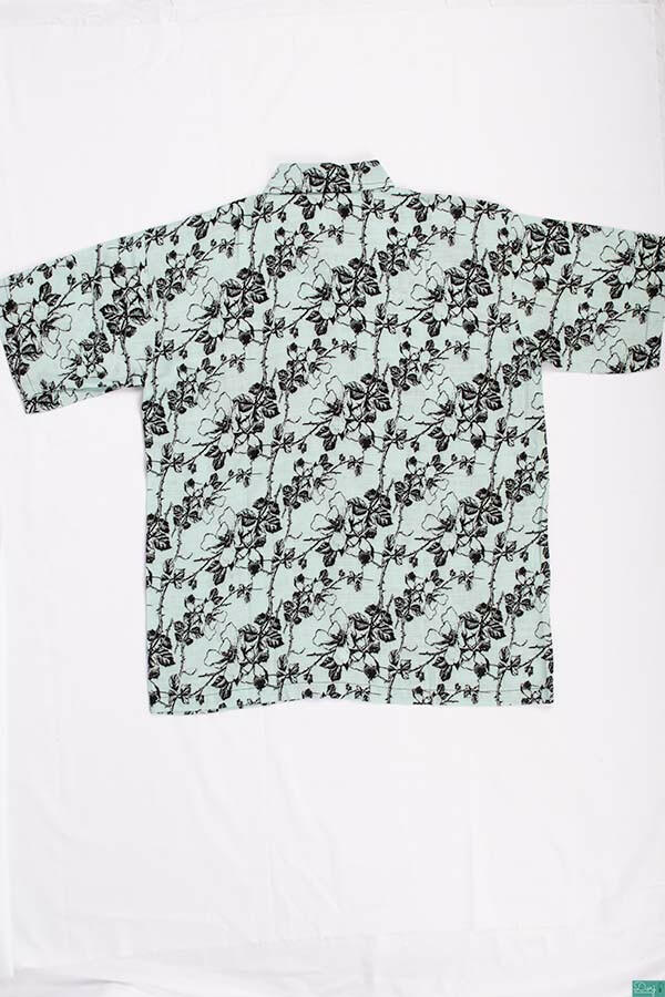 Men’s half sleeve slim fit black floral summer prints shirts.