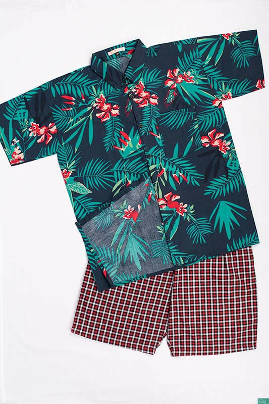 Men’s half sleeve slim fit summer red floral shirts with green In various colours.
