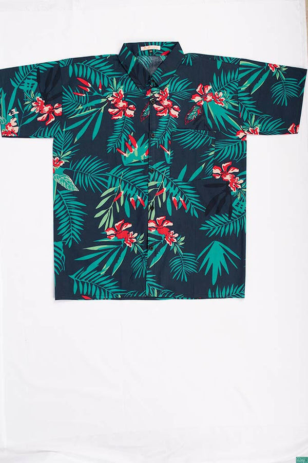 Men’s half sleeve slim fit summer red floral shirts with green In various colours.
