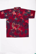 Men’s half sleeve slim fit summer red floral shirts with green In various colours.