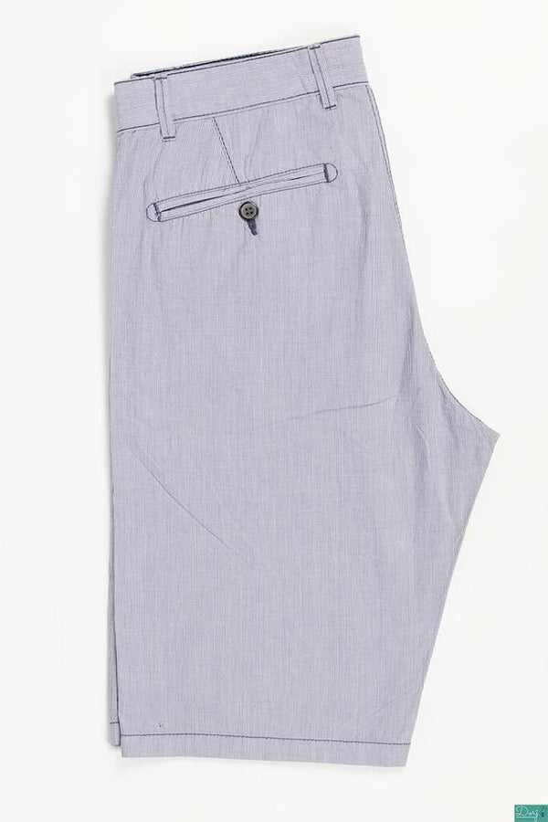 Men’s Casual Shorts with front & back pockets in white and grey stripe colour.