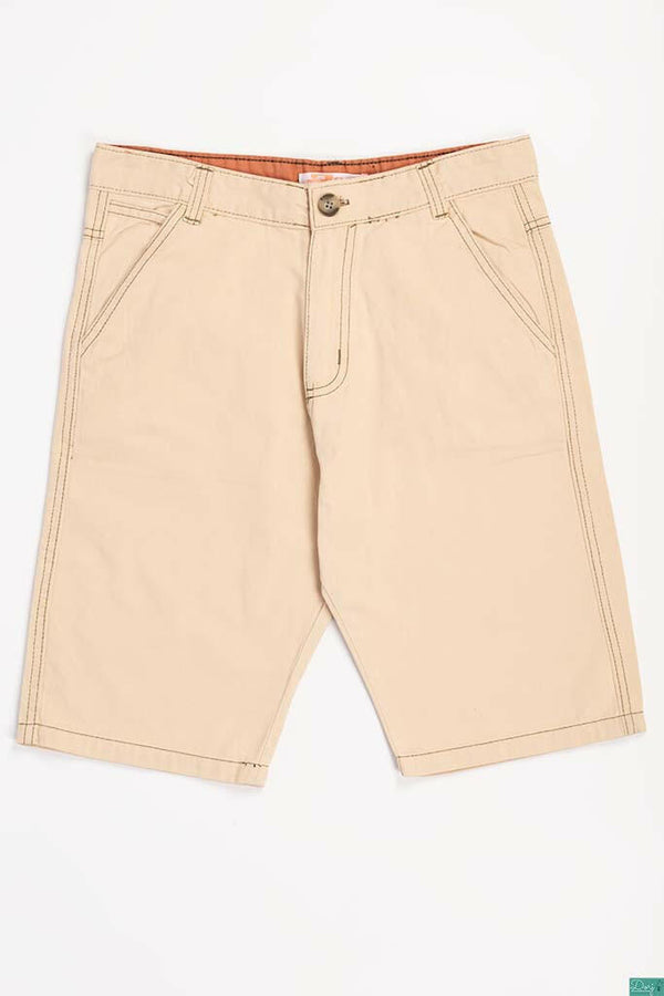 Men’s Comfortable Casual Shorts with pockets in Cream Tan colour.