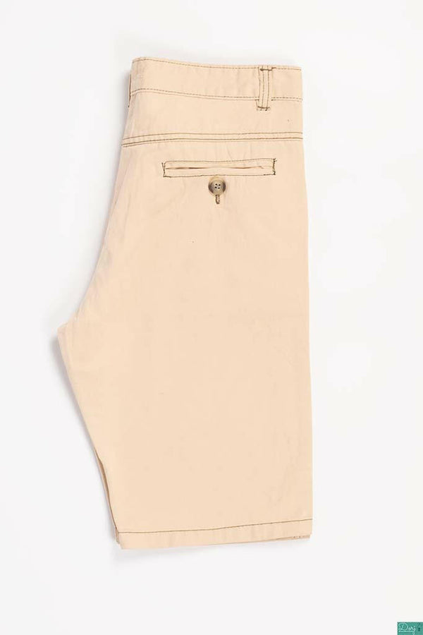 Men’s Comfortable Casual Shorts with pockets in Cream Tan colour.