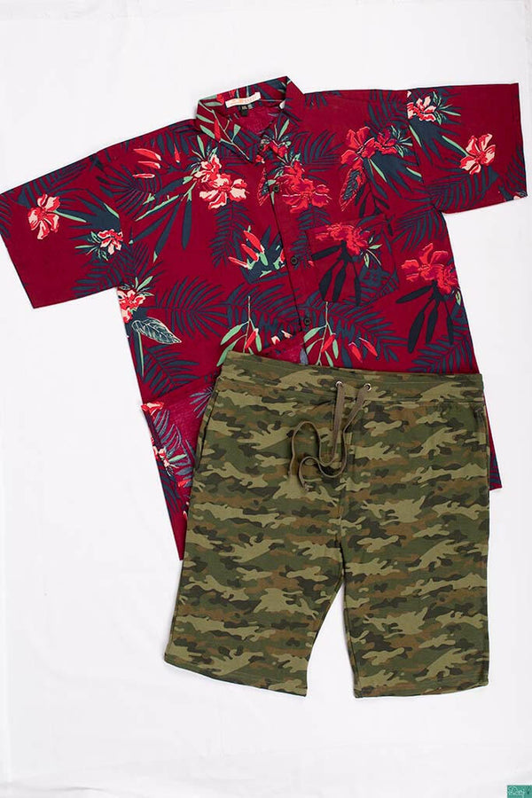 Men’s Comfortable stylish, Casual Shorts are with pockets and elastic drawstring waist in Army camouflage print.