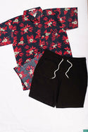 Men’s Comfortable Casual Shorts with pockets and elastic drawstring waist in Black.