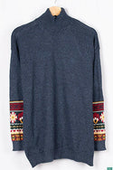 Men’s full sleeve oversized high neck loose fit sweater in various colours with nice knitted design in hand.