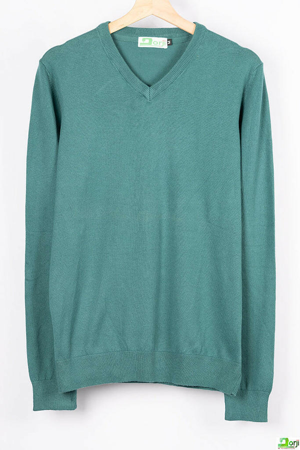 Men's V neck loose fit full sleeve soft light sweater