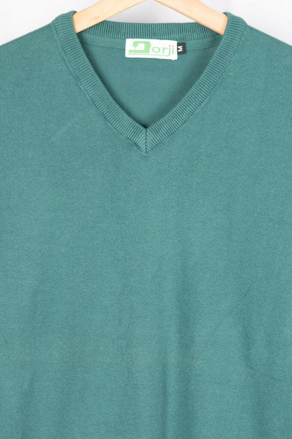 Men's V neck loose fit full sleeve soft light sweater