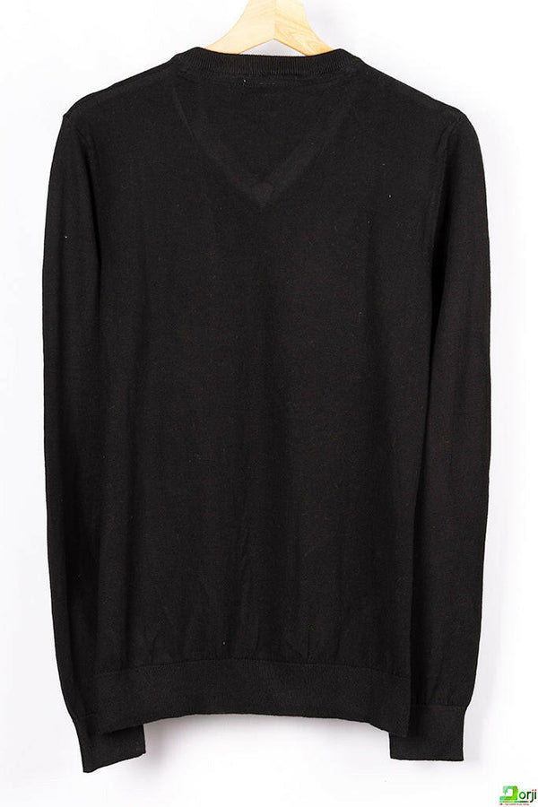 Men's V neck loose fit full sleeve soft light sweater