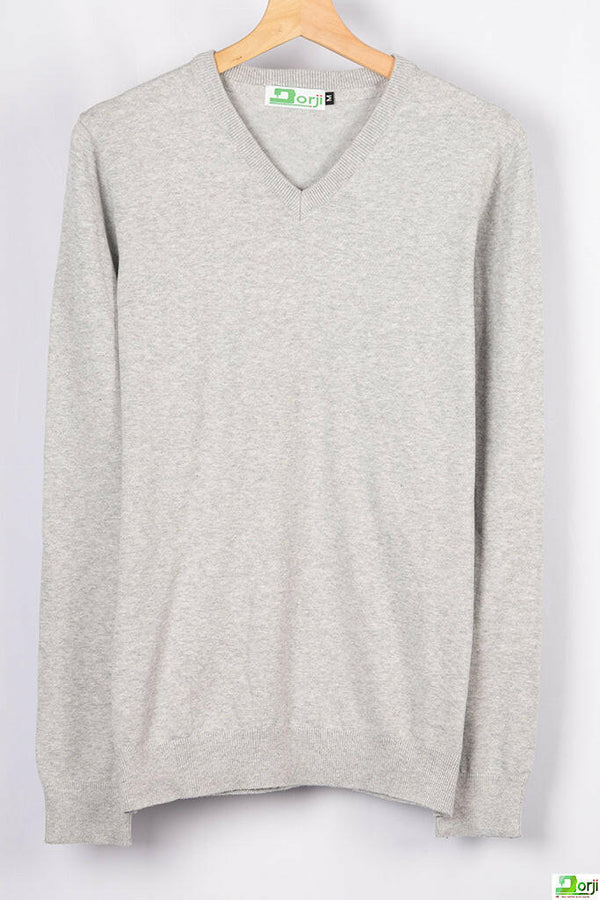 Men's V neck loose fit full sleeve soft light sweater