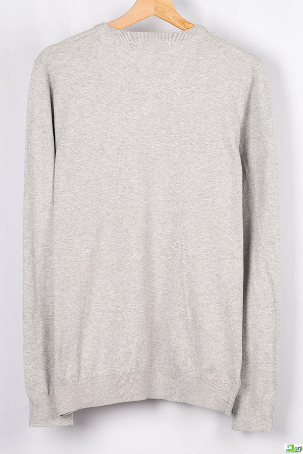 Men's V neck loose fit full sleeve soft light sweater