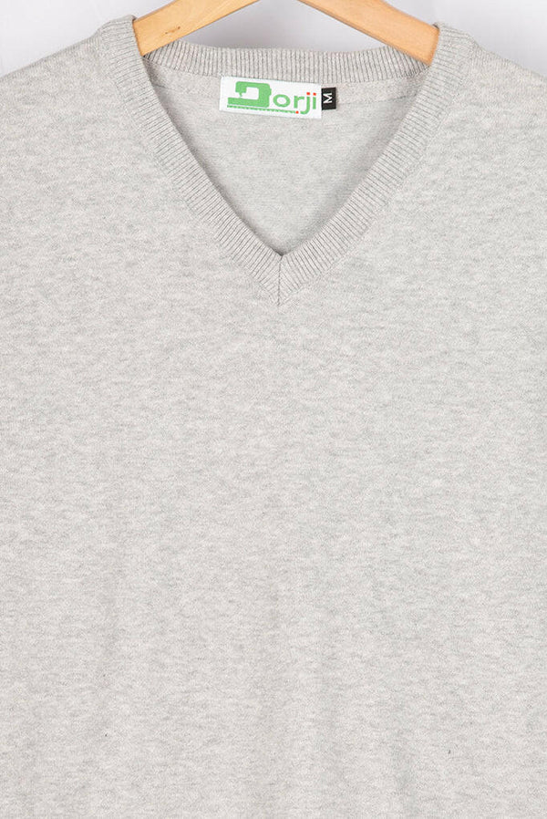 Men's V neck loose fit full sleeve soft light sweater