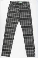 Men's slim fit black and white Check Pants