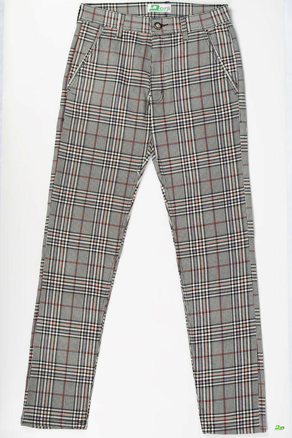 Men's slim fit Check Pants 